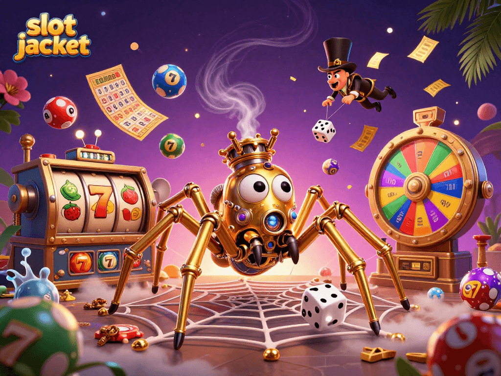 Experience a thrilling slot jackpot adventure with vibrant casino elements and animated characters!
