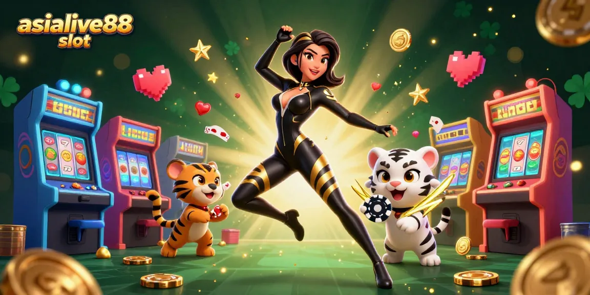 Experience thrilling gameplay with asialive88 slot in this vibrant 3D casino illustration.