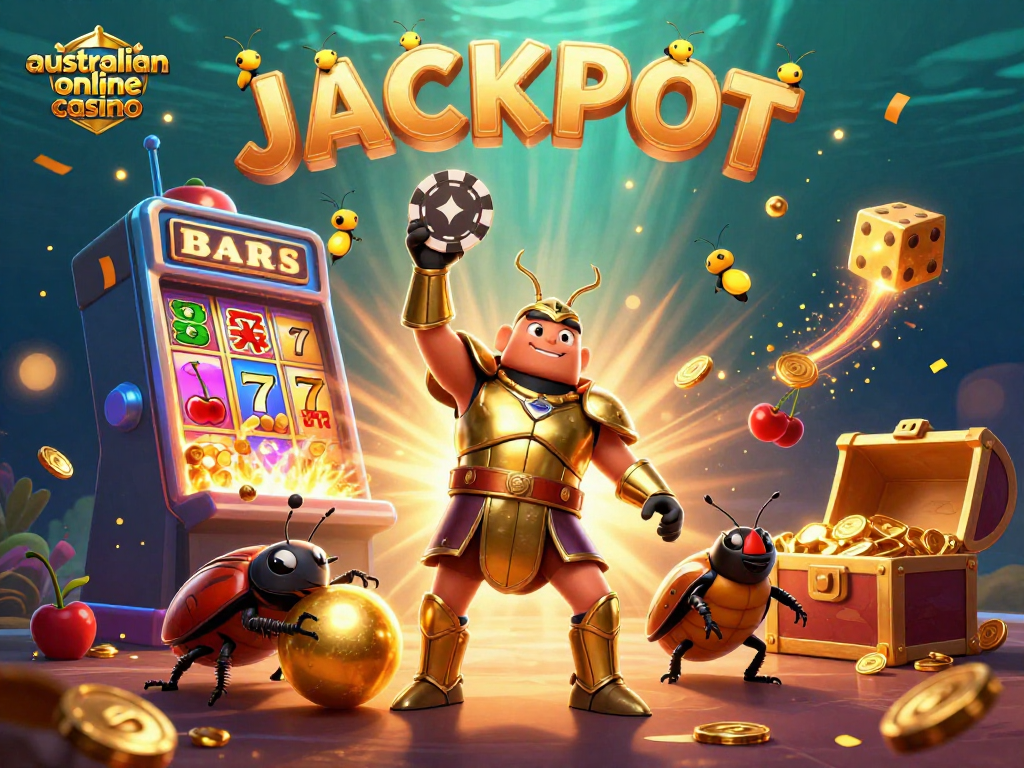 Win big at the australian online casino with a hercules beetle and exciting jackpot elements!