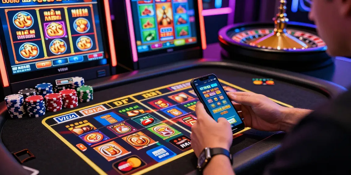 Engaging scene at fimltd.co.uk showcasing vibrant online casino gameplay with credit cards on a table