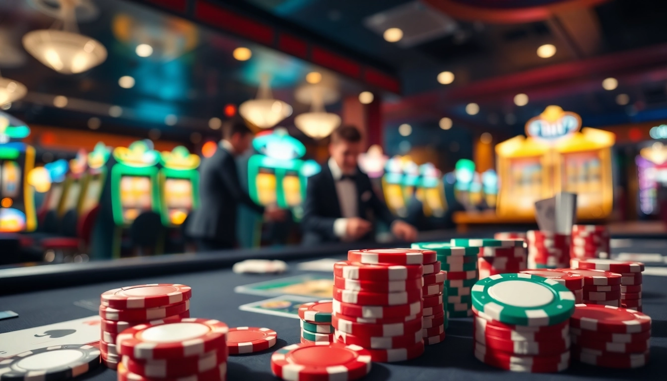 Menghadapi dealer di meja casino bbni4d yang meriah.