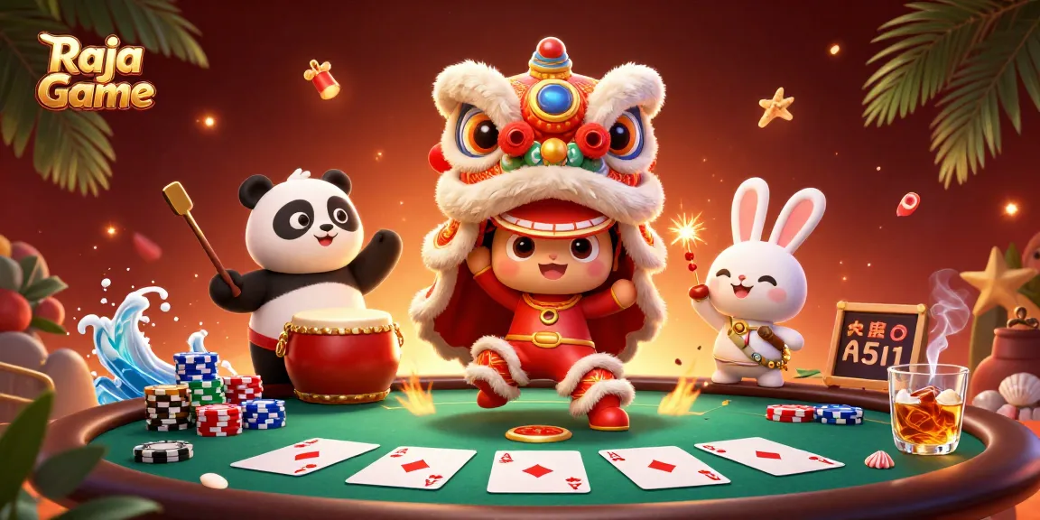 Experience thrilling wins with Raja Game, featuring vibrant characters and immersive casino elements.