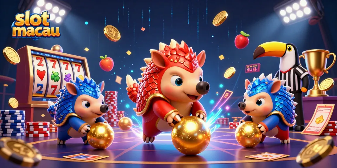 Engage in thrilling slot macau action with pangolins amidst dynamic casino elements.