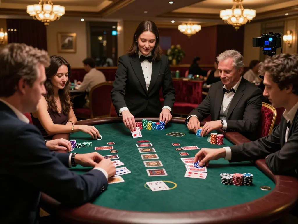 Pemain yang merumuskan strategi di meja blackjack di kasino mewah, cukup dari pengalaman mendebarkan