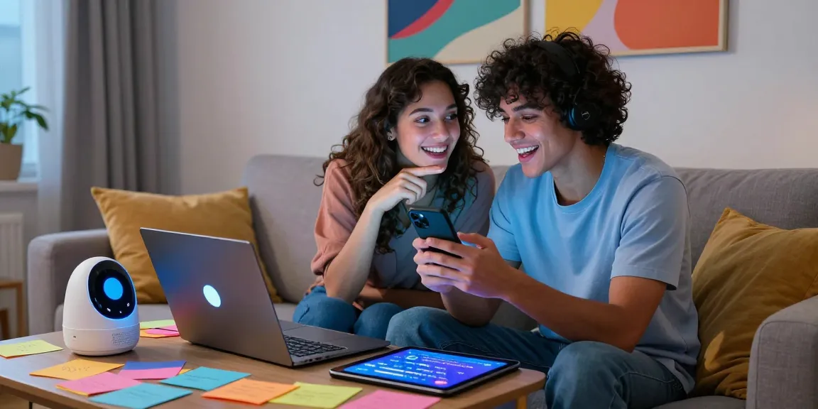 Engaging digital flirtation with sexting AI on laptop and smartphone.