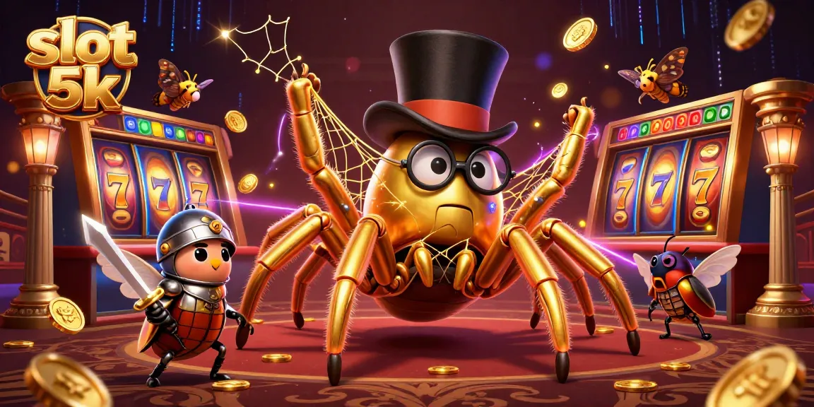 Experience thrilling wins with slot 5k in this vibrant 3D casino illustration featuring unique characters.
