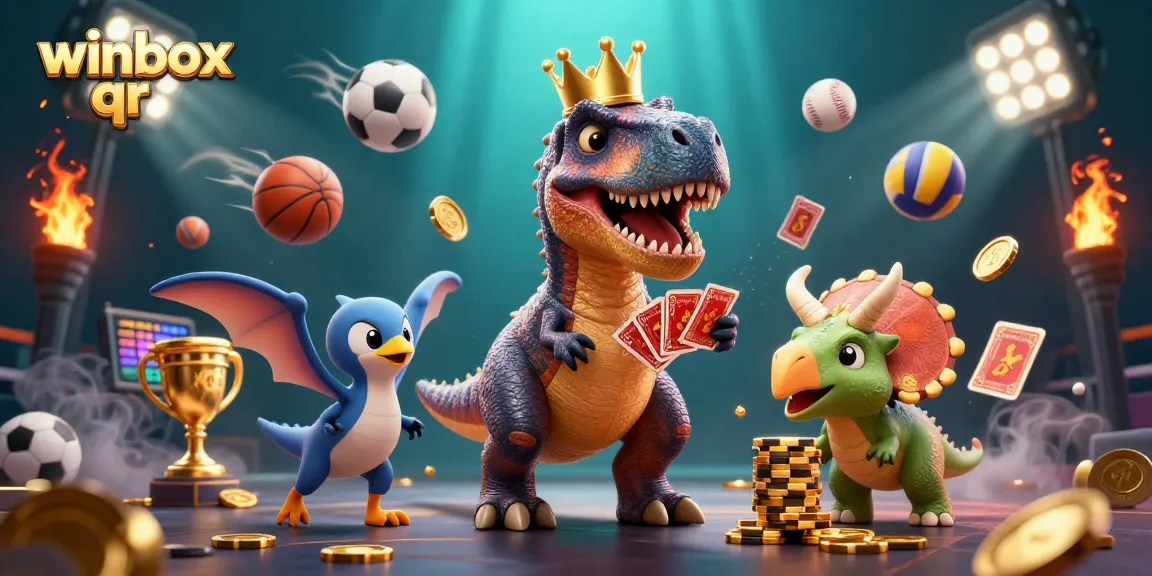 Winbox QR reveals animated characters enjoying gaming, showcasing thrilling casino excitement.