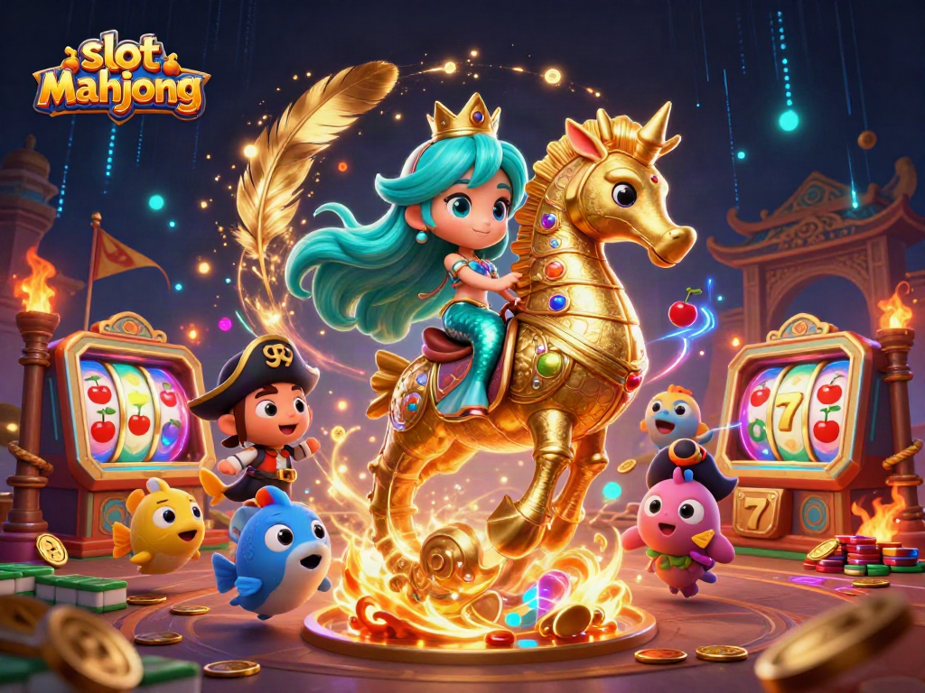 Spin the slot mahjong reels in a vibrant, enchanting underwater casino scene
