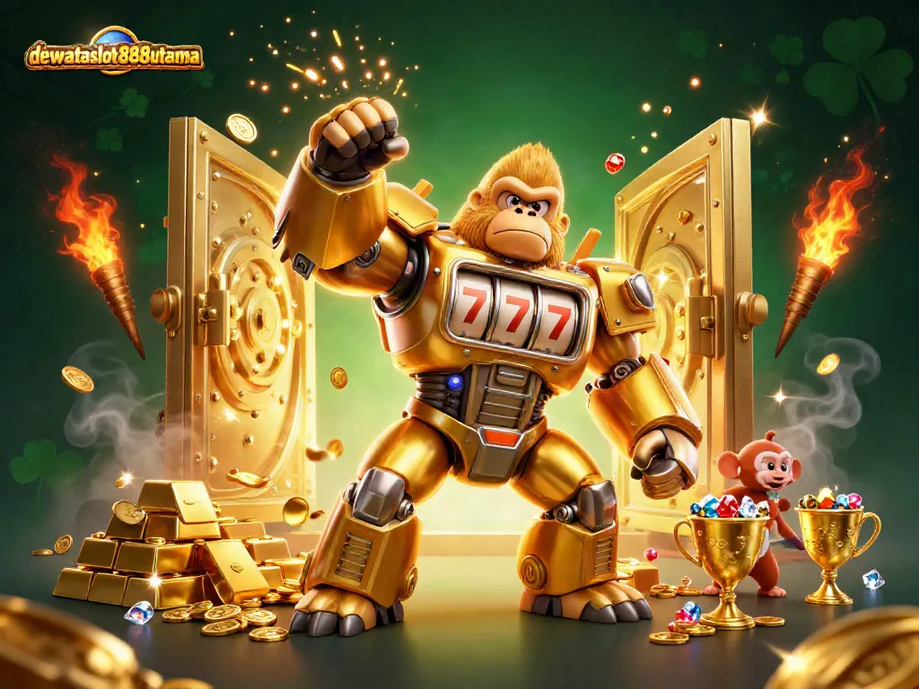Menangkan jackpot di dewataslot888utama dengan mesin slot yang berkilau dan koin berhamburan.