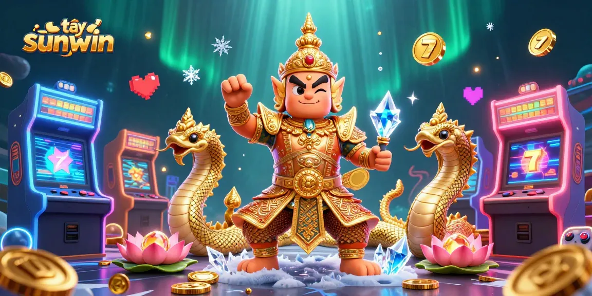 Play and win at tải sunwin with a vibrant casino scene featuring iconic gaming characters and elements.