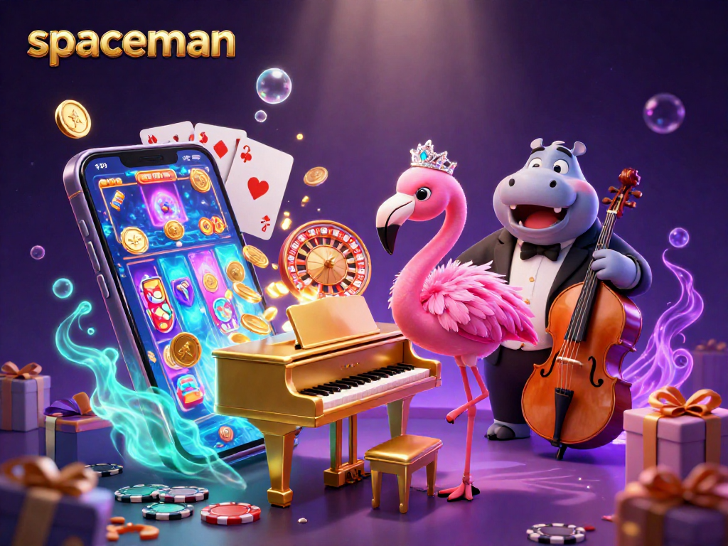 Spaceman slots illustration showcasing a vibrant casino scene with dynamic game elements and characters.