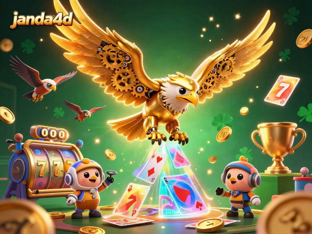 Menangkan permainan slot di janda4d dengan visual menarik dan piala emas menyala.
