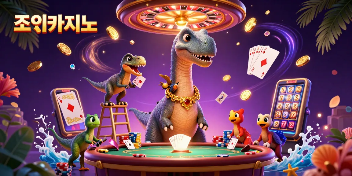 Engage in thrilling gameplay at 조이카지노 with vibrant casino elements and dynamic characters.