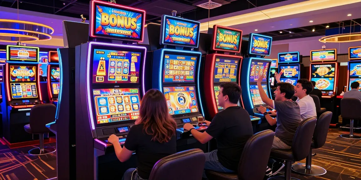 Engaged players enjoying Bonus Buy slots at a casino, vibrant atmosphere highlighting https://chagency.co.uk promotions.