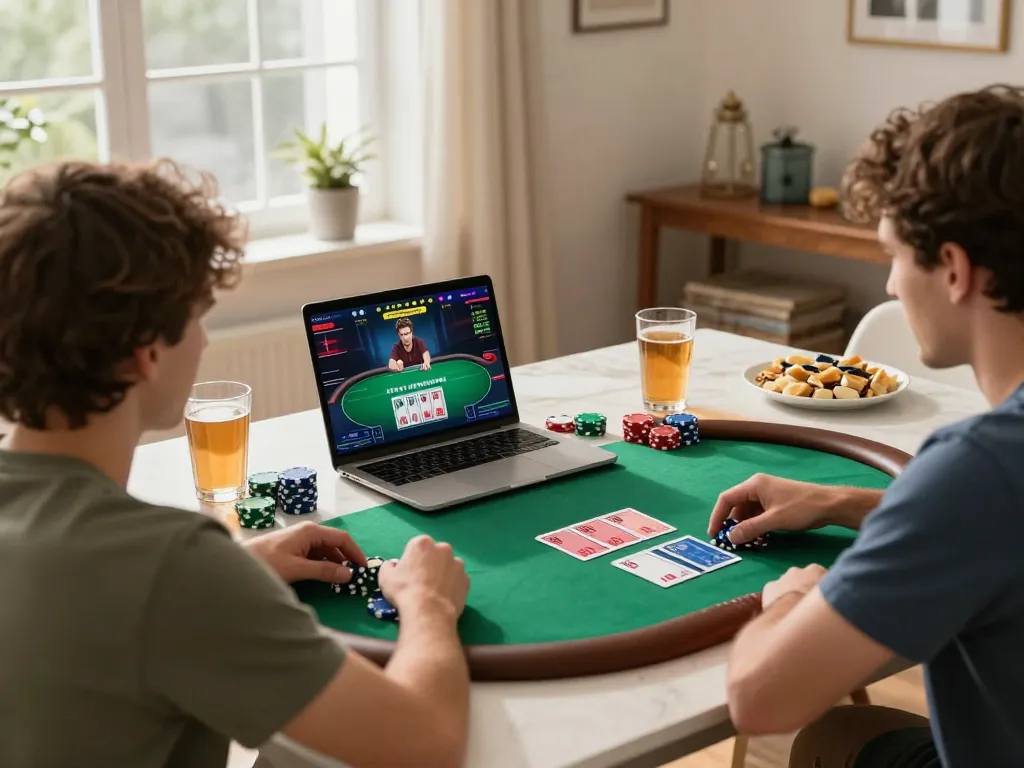 Players enjoying F88BET poker online at home, focusing on strategy and fun.