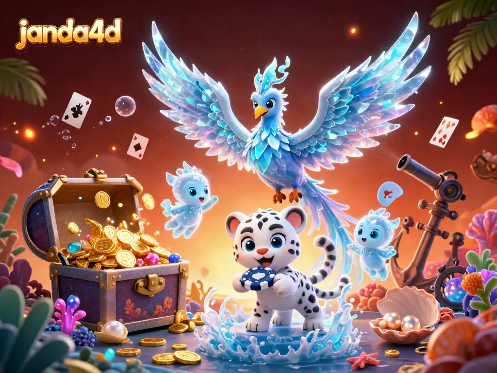 JANDA4D menghadirkan permainan menarik dengan ilustrasi 3D imersif fitur phoenix es dan kucing salju.