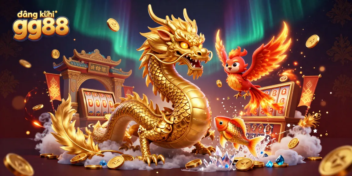 Join the action with đăng ký gg88, as a golden dragon coils through casino elements and coins.