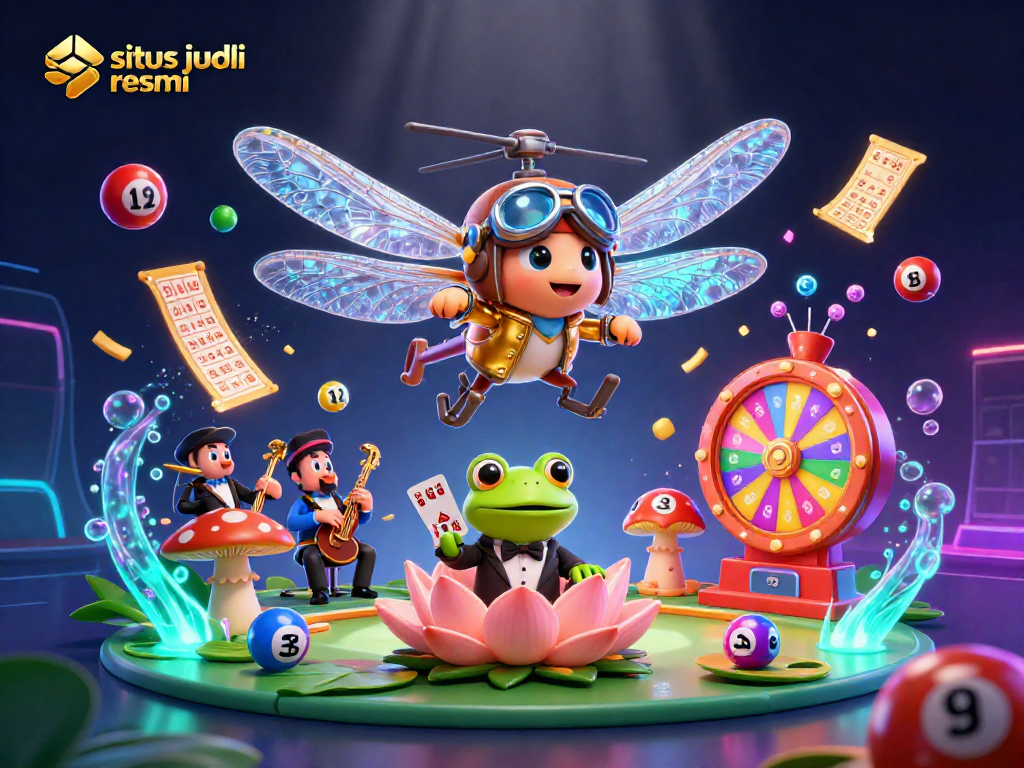 Engage with situs judi bola resmi and win big in this vibrant casino scene featuring exciting game elements.