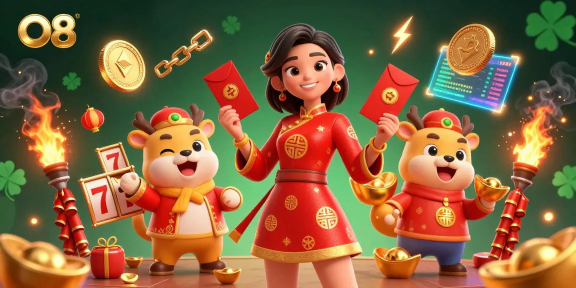 Experience thrilling slots and jackpots at O8 with stunning visuals and festive elements enhancing your gameplay.