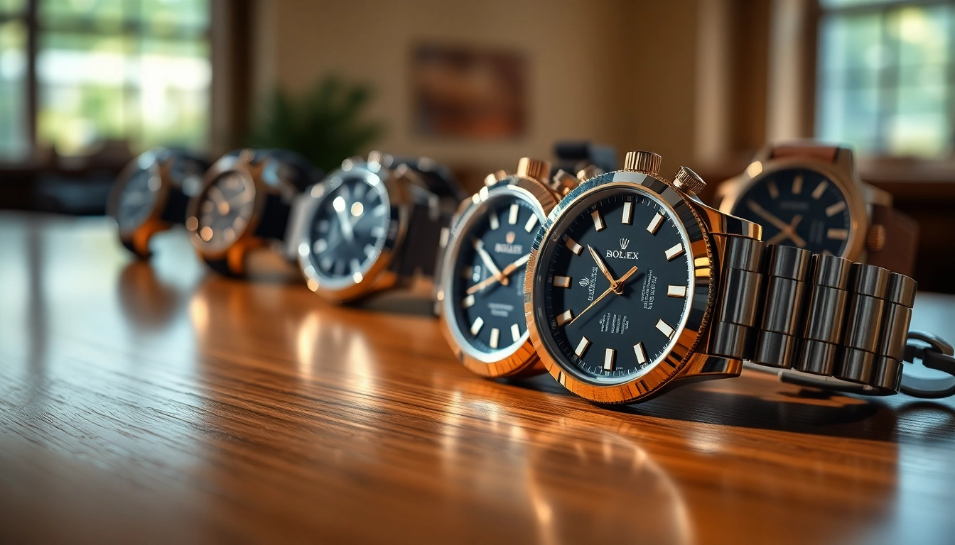 Showcase of replica watches highlighting their luxury features in a sophisticated setting.