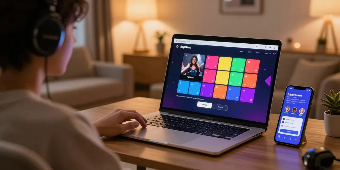 Raja Game login on laptop with vibrant color predictions displayed in a cozy gaming setup