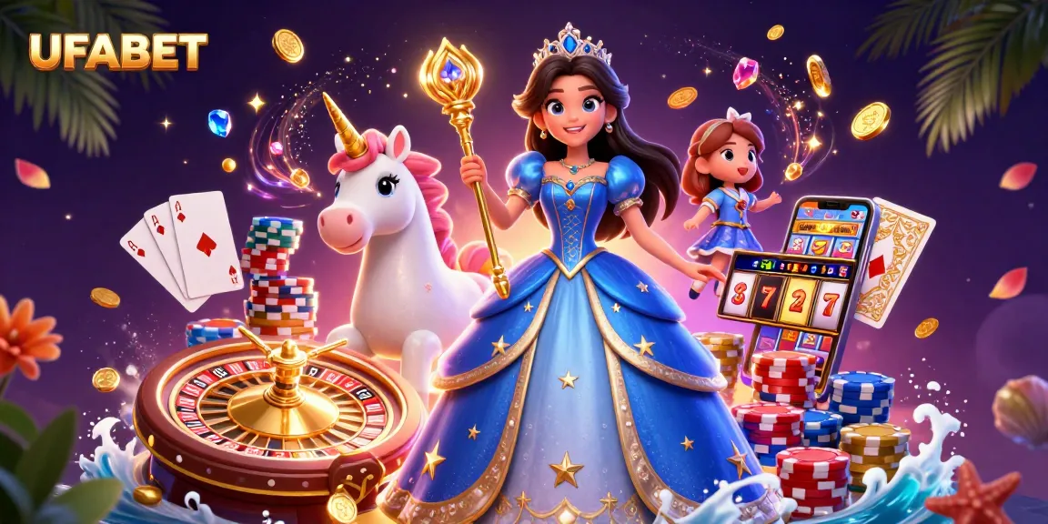 Experience the thrill of winning with UFABET in a mesmerizing casino illustration.