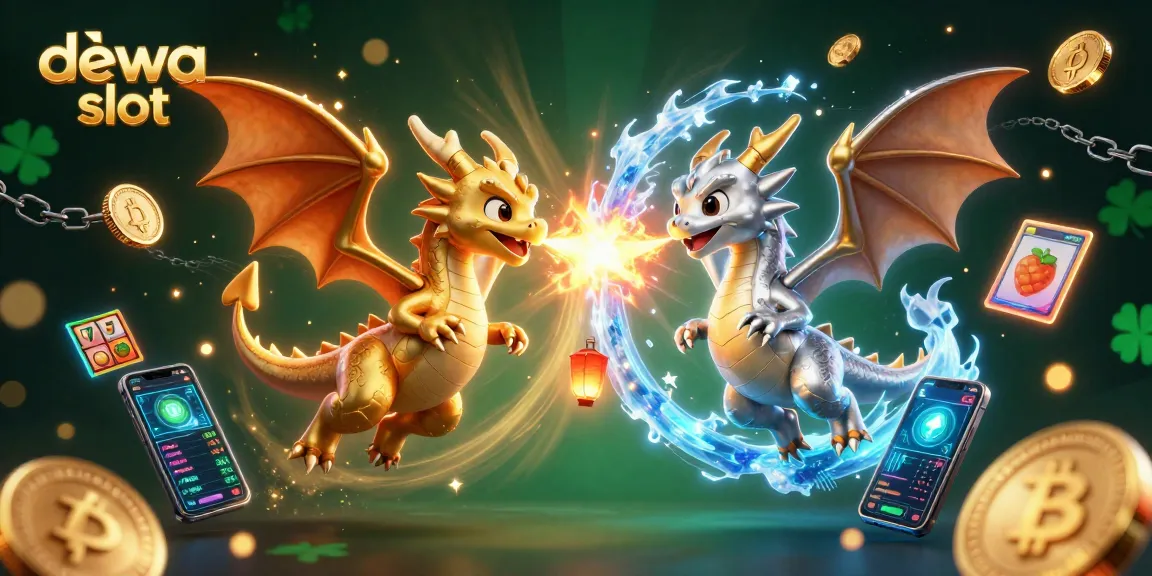 Experience the thrilling dewa slot adventure with dragons in a vibrant casino scene.