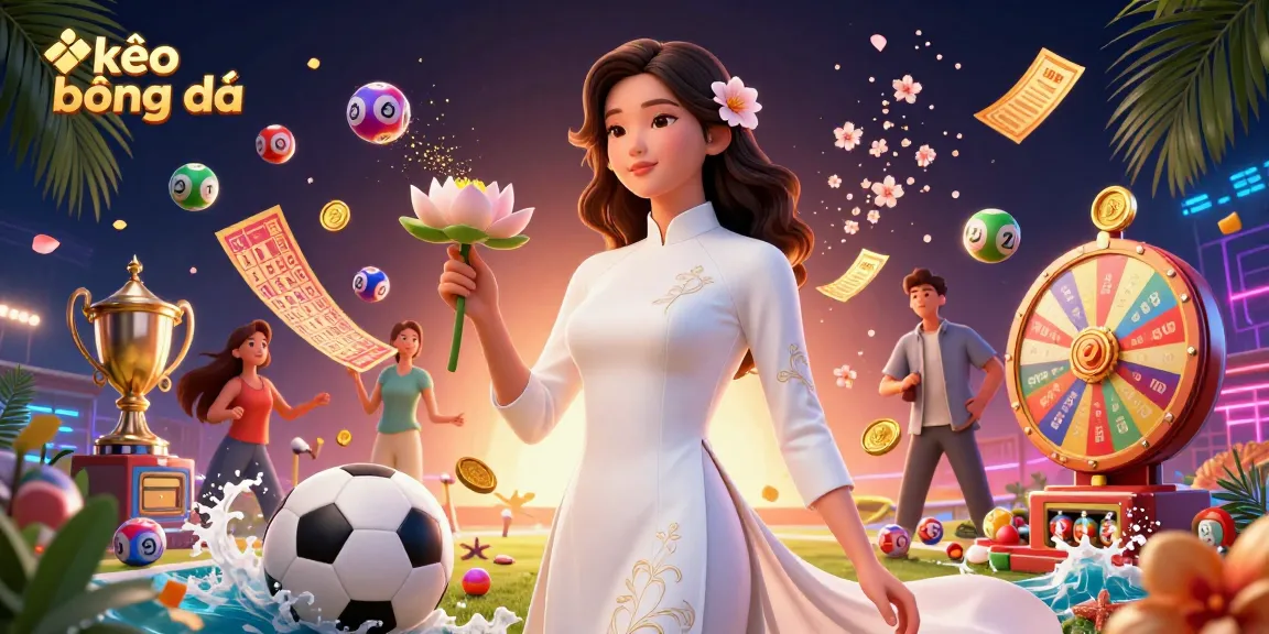 Experience kèo bóng đá action with an elegant Asian woman amidst dynamic sports betting elements.