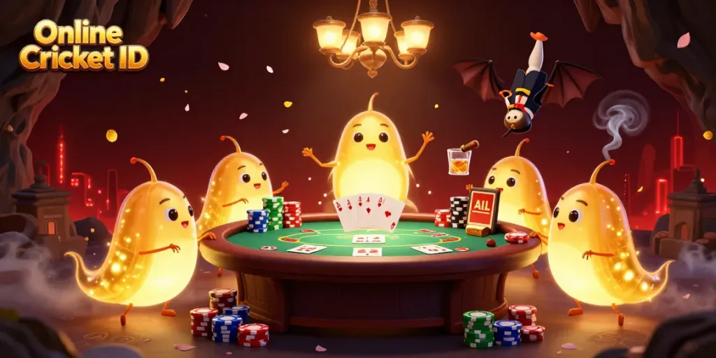 Experience the excitement of betting with a verified Online Cricket ID amidst a vibrant casino scene.