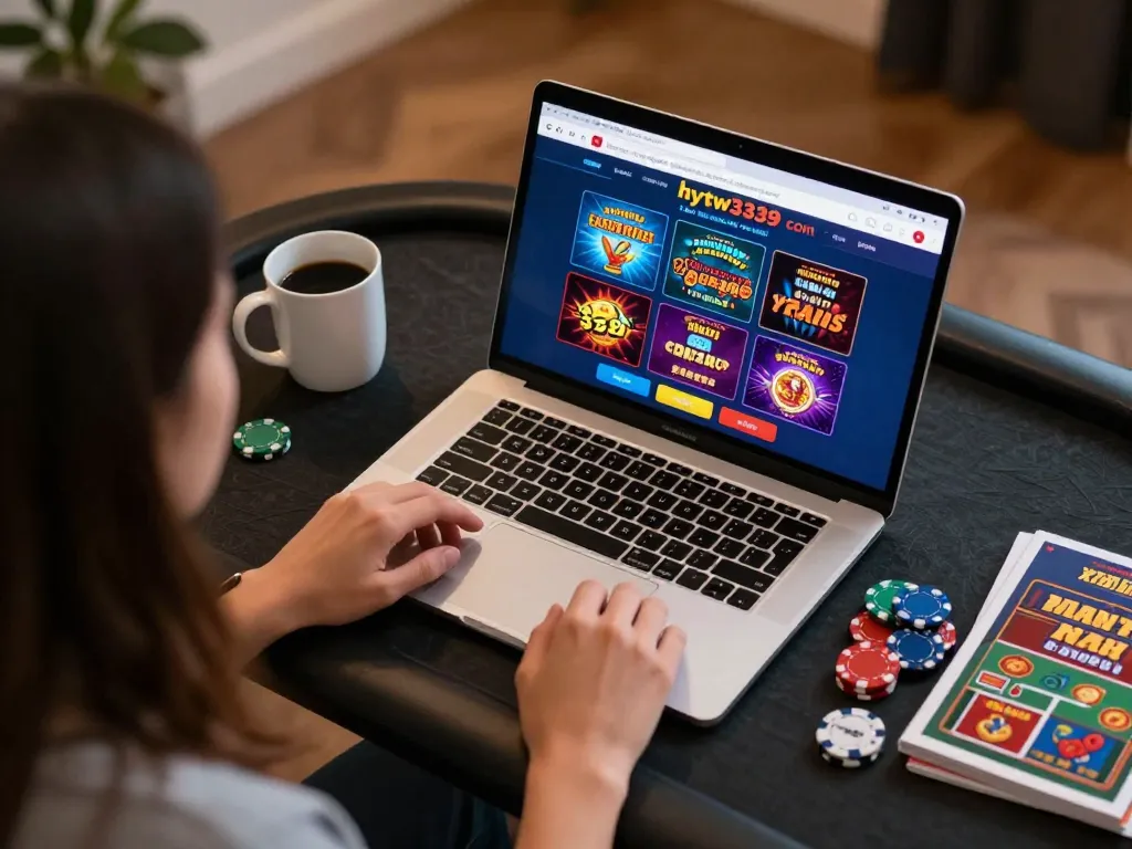 Engaging online gaming session on hytw3339 com with a player at home