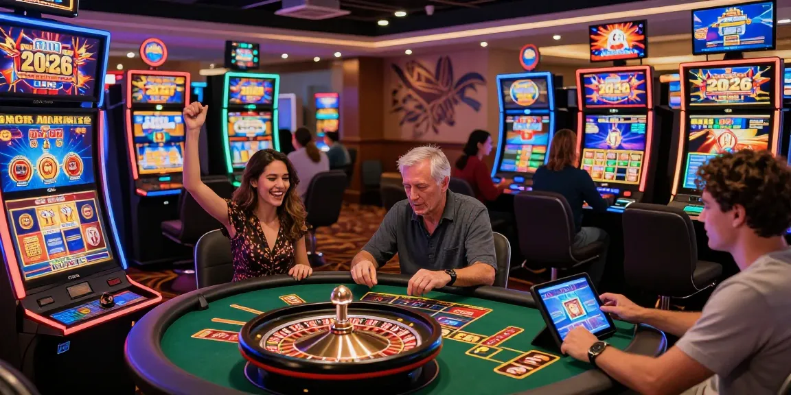 Best online casinos scene with diverse players enjoying gaming excitement and celebrations in a modern casino environment