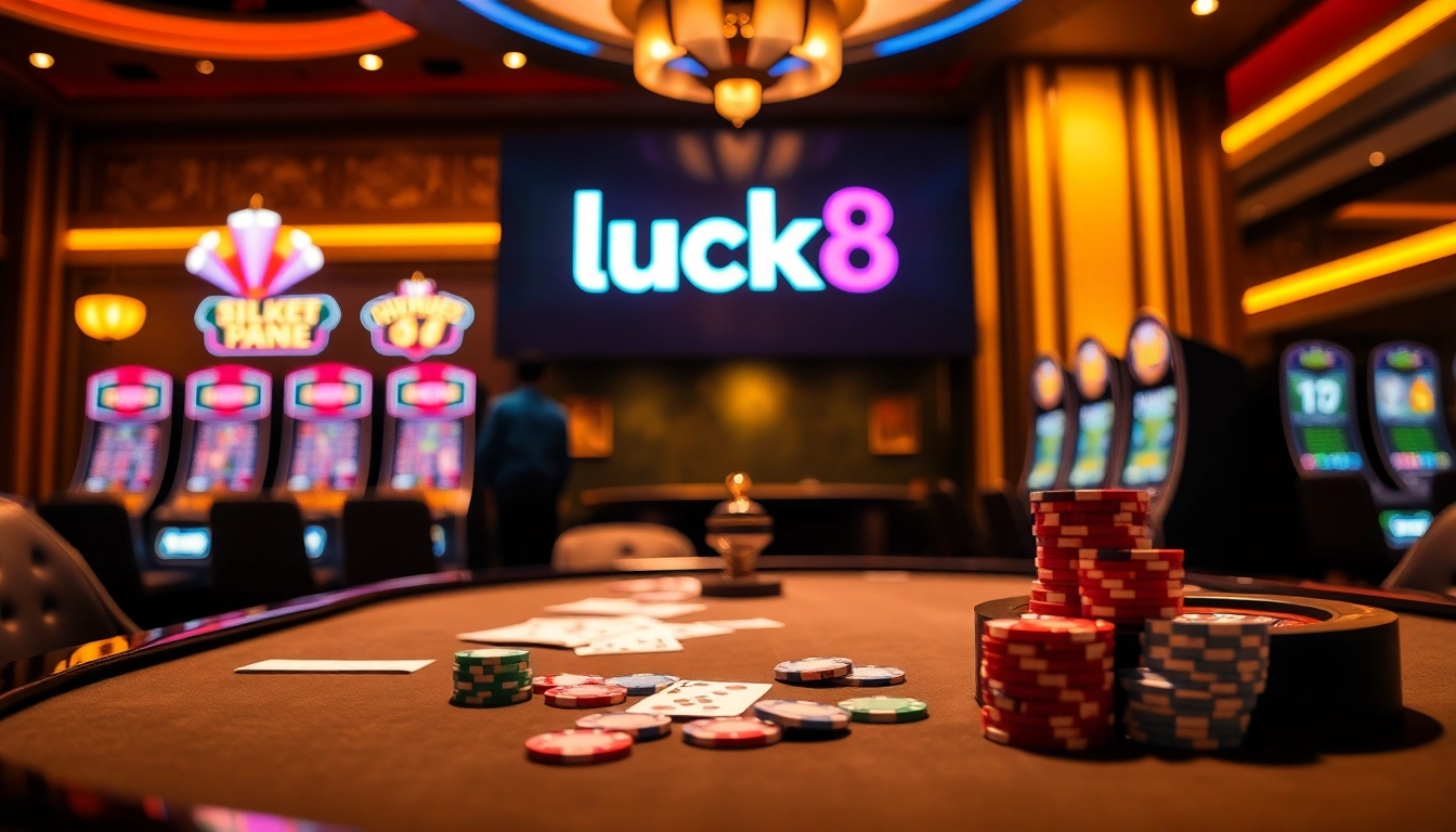 Experience high-stakes excitement at luck8 with vibrant casino games and digital interfaces.