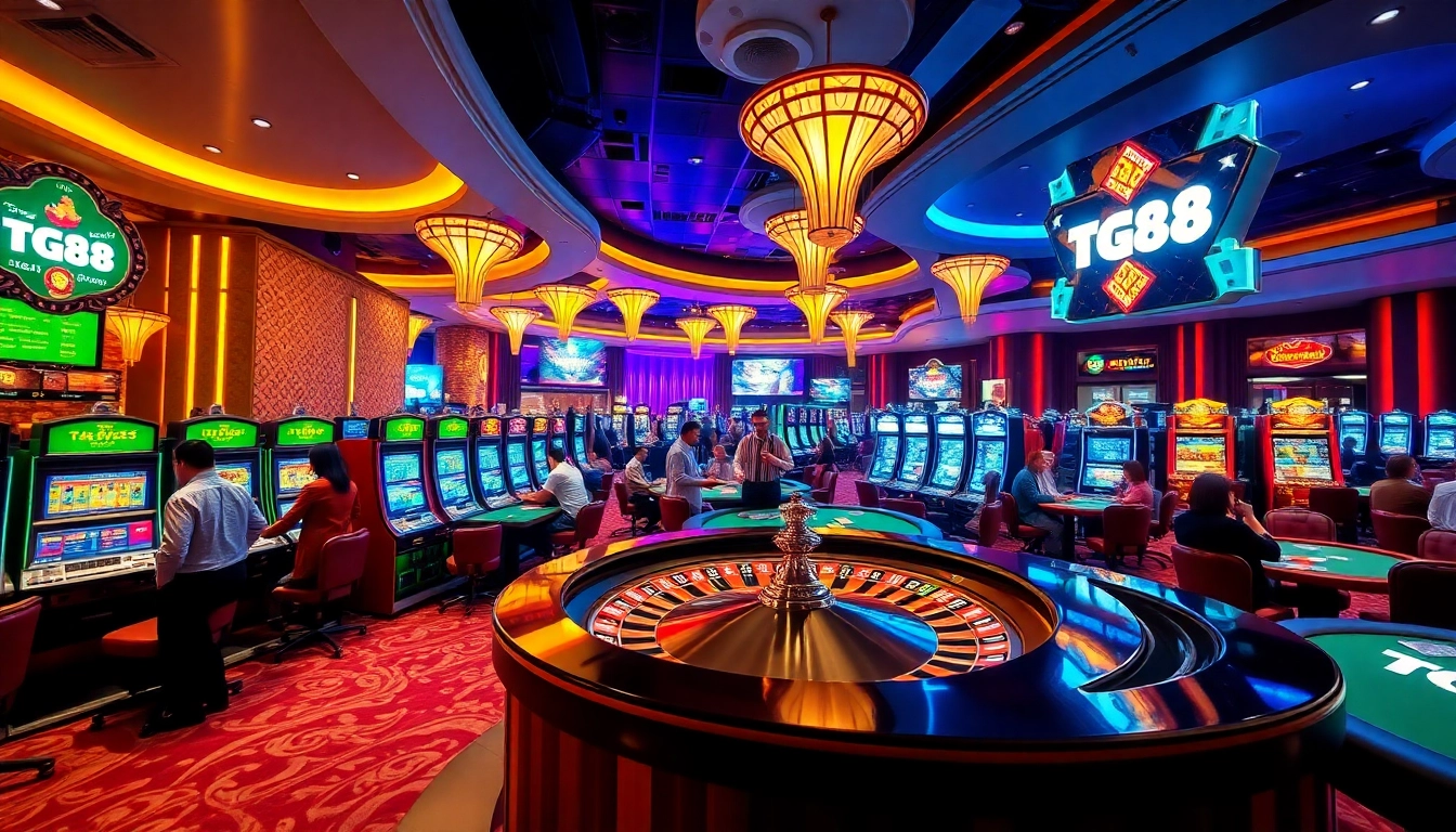 Experience high-stakes excitement with tg88 sale-themed casino games featuring vibrant roulette and slot machines.
